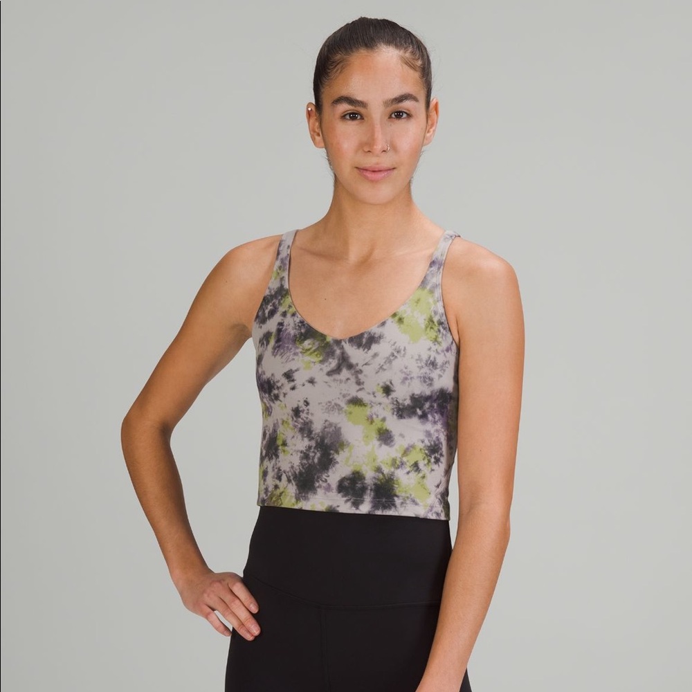 LULULEMON ALIGN™ CROPPED TANK TOP Radial Tie Dye Mauve Grey Multi (14)